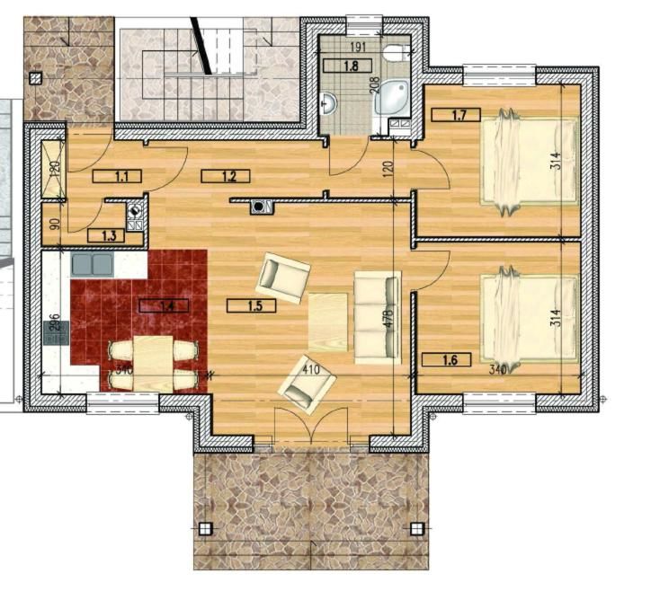 Апартаменты Rodzinny Apartament pod Śnieżką 2 Карпач